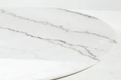 Flamant Aboah, Eettafel, Rond, Wit Marmer, 145 Cm^ Eettafels