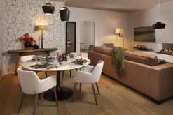 Flamant Aboah, Eettafel, Rond, Wit Marmer, 145 Cm^ Eettafels