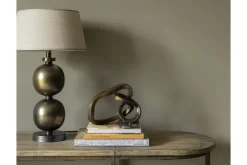 Flamant Annelie, Tafellamp, Antiek Koperen Afwerking^ Verlichting