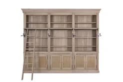 Flamant Balmore, Boekenkast, Verweerd Eiken, 3-Delig, Met Ladder^ Kasten