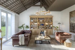 Flamant Balmore, Boekenkast, Verweerd Eiken, 3-Delig, Met Ladder^ Kasten