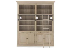 Flamant Balmore, Boekenkast, Verweerd Eiken, 2-Delig, Met Ladder^ Kasten