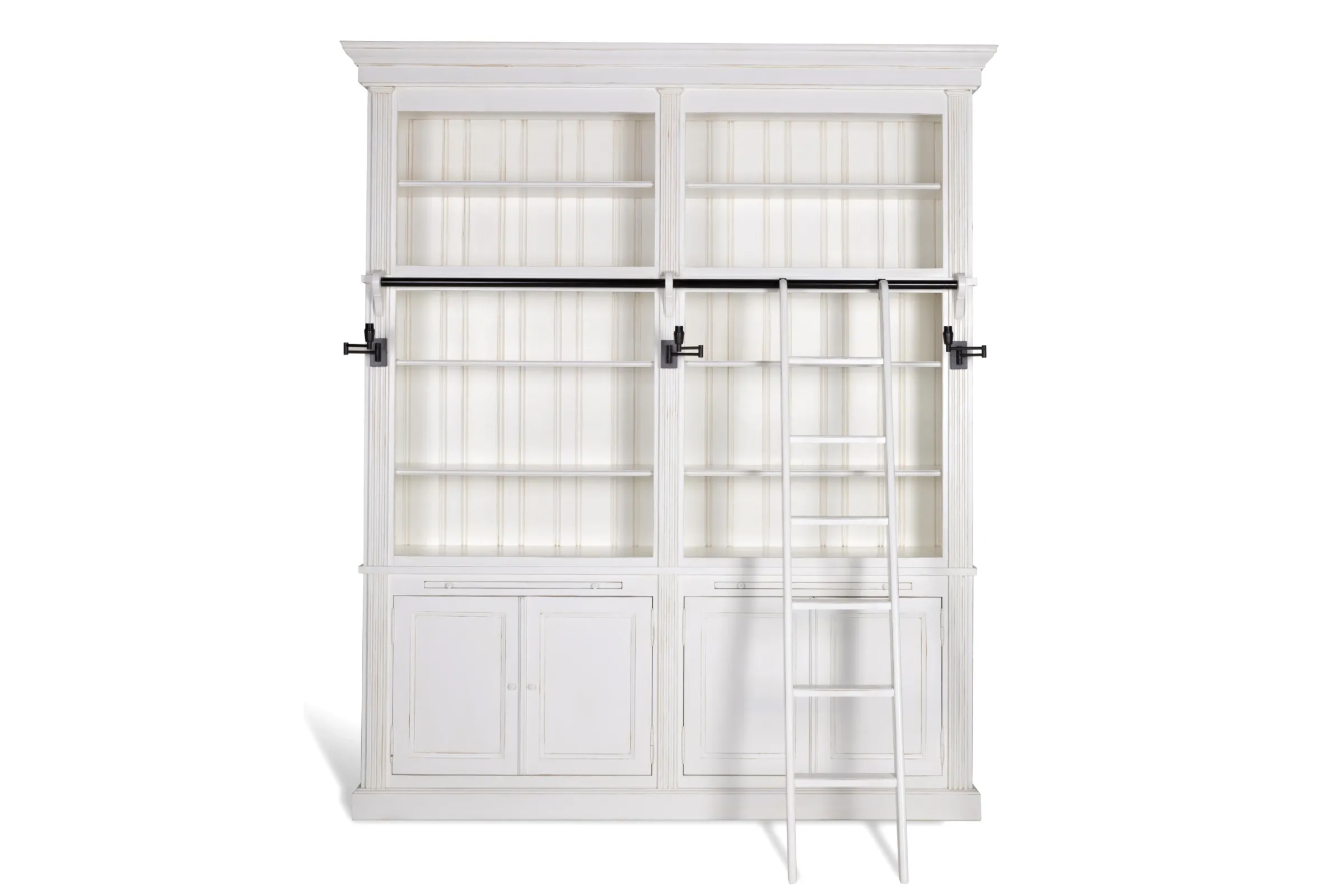 Flamant Balmore, Boekenkast, Wit, 2-Delig, Met Ladder^ Kasten