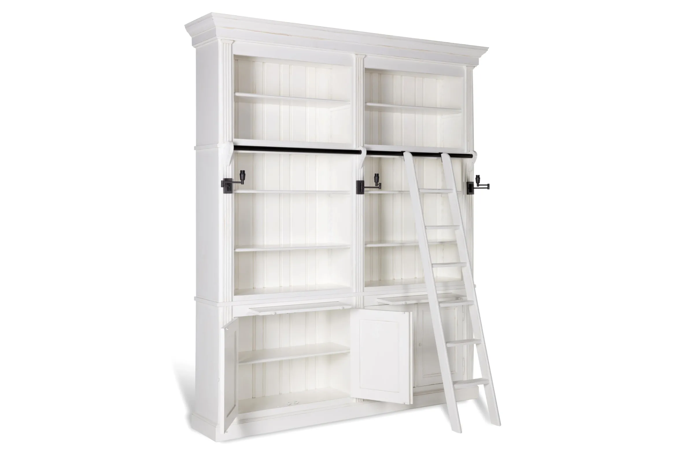 Flamant Balmore, Boekenkast, Wit, 2-Delig, Met Ladder^ Kasten