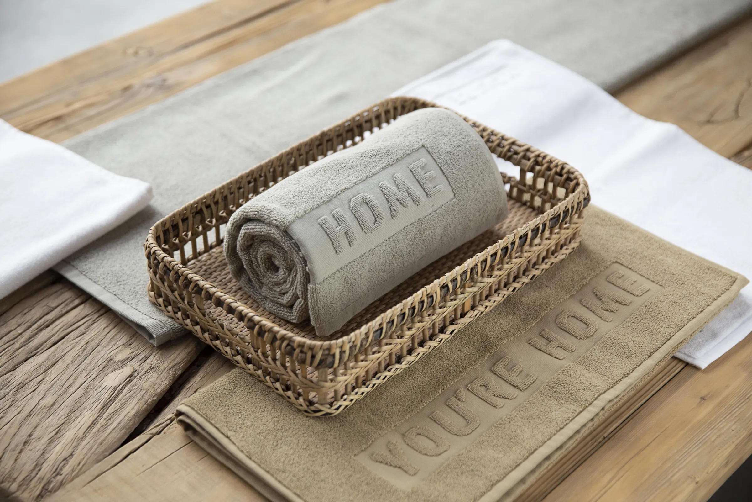 Flamant Baobao, Badhanddoek, Wit, 100X180 Cm^ Textiel