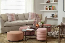 Flamant Beatrice, Poef, Rond, Roze^ Banken