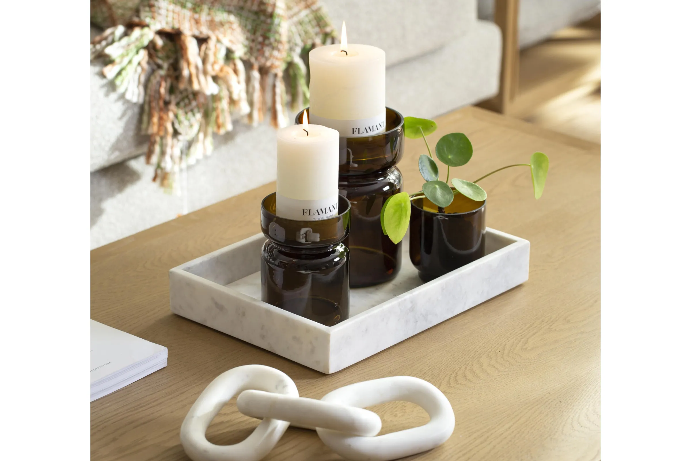 Flamant Berami, Kandelaar, Glas, Bruin, L^ Decoratie