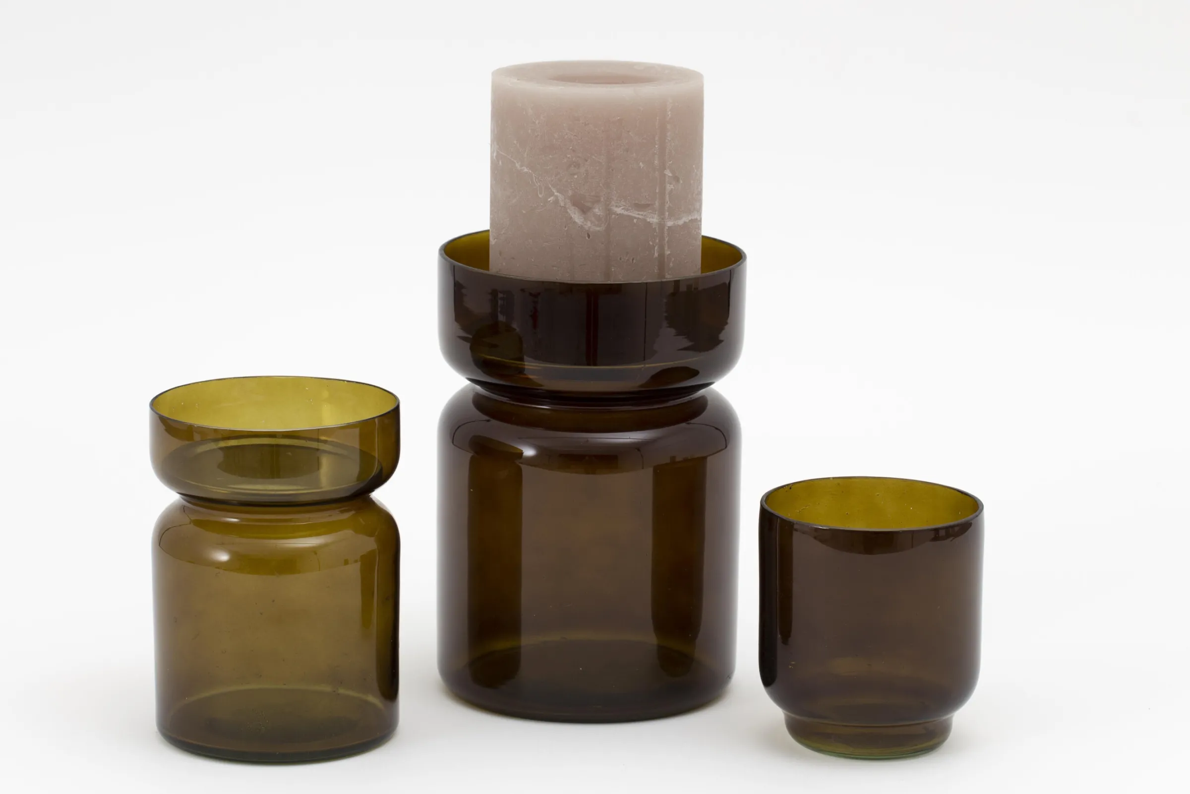 Flamant Berami, Theelichthouder, Glas, Bruin^ Decoratie