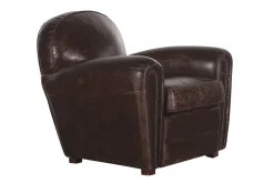Flamant Burnham, Club Fauteuil, Donkerbruin, Leer^ Banken