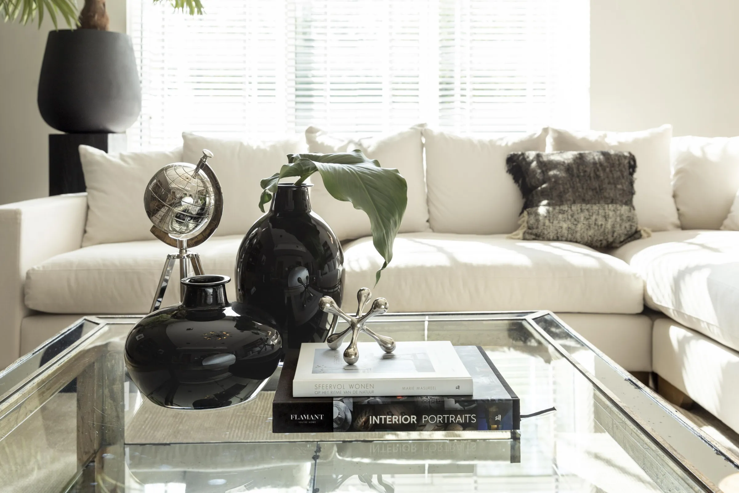 Flamant Chiaz, Vaas, Glas, Zwart^ Decoratie