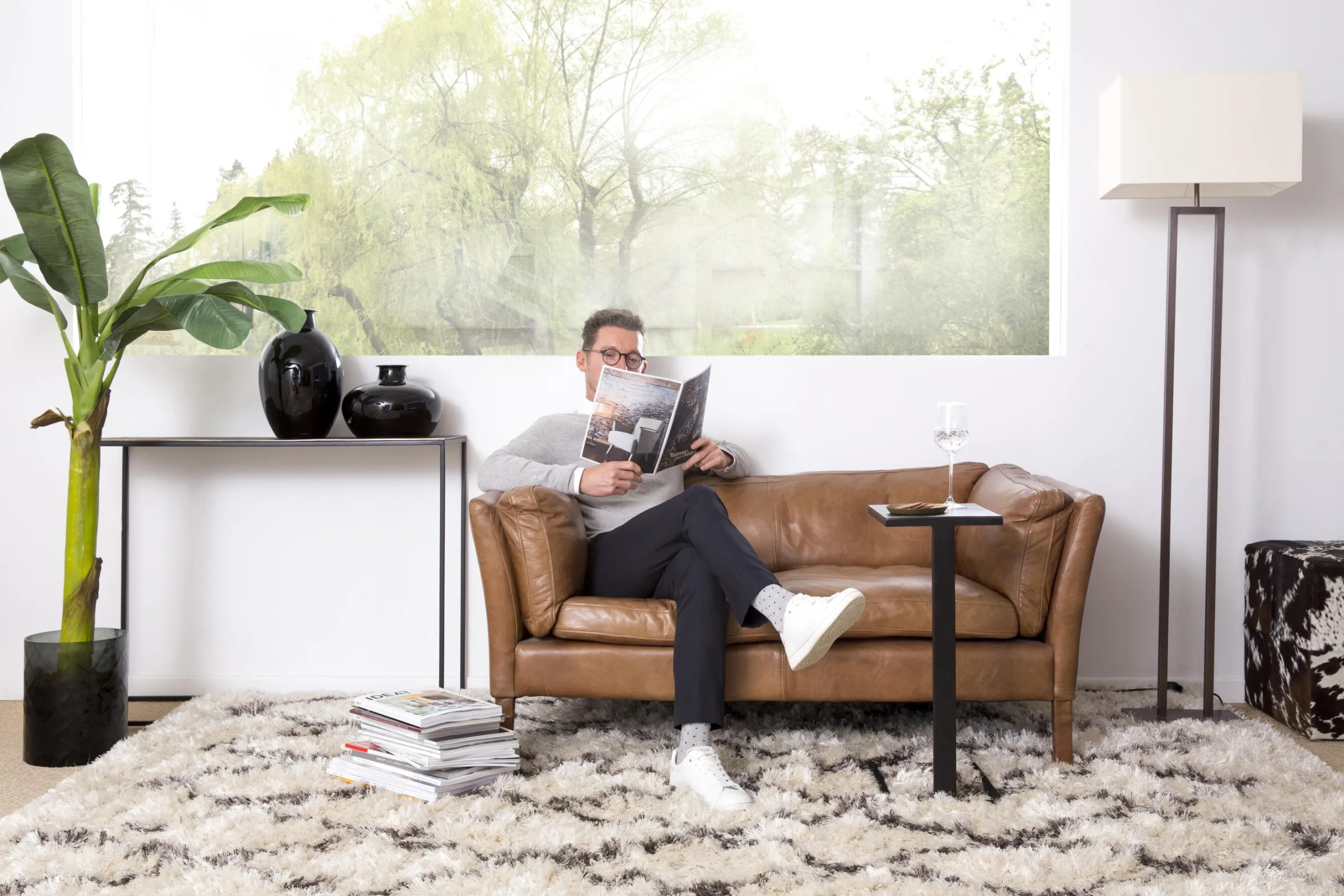 Flamant Chiaz, Vaas, Glas, Zwart^ Decoratie