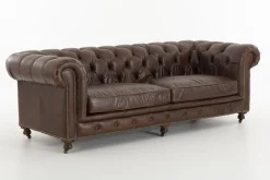 Flamant Edinburgh, Bank, Chesterfield, Leer, Donkerbruin, Driezitsbank^ Banken