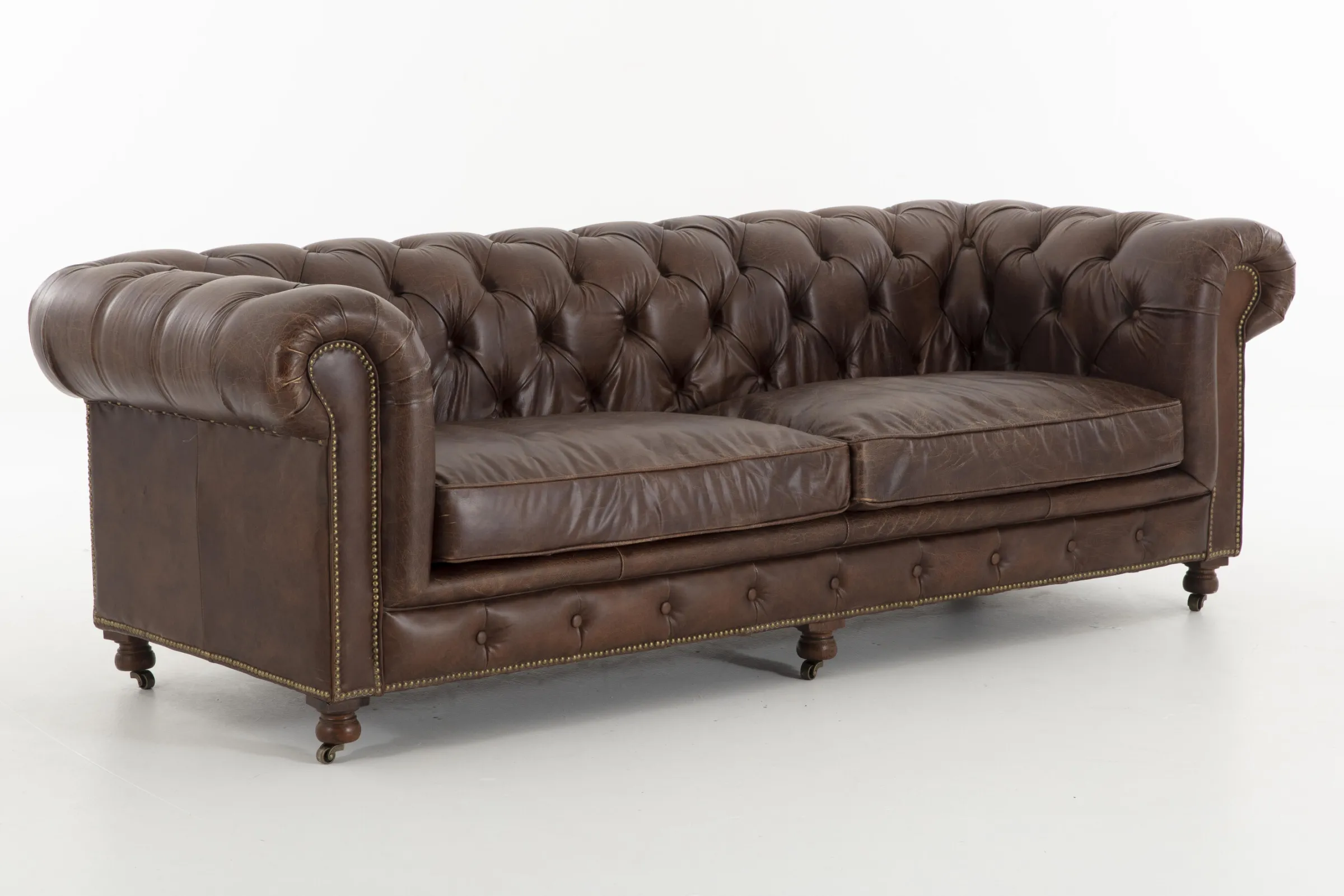 Flamant Edinburgh, Bank, Chesterfield, Leer, Donkerbruin, Driezitsbank^ Banken