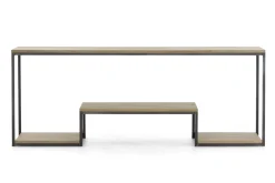 Flamant Hattie, Consoletafel, Verweerd Eiken En Ijzer^ Koffie Tafels