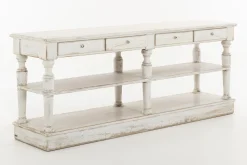 Flamant Henrice, Consoletafel, 3 Niveaus, 4 Laden, Antieke Afwerking^ Koffie Tafels