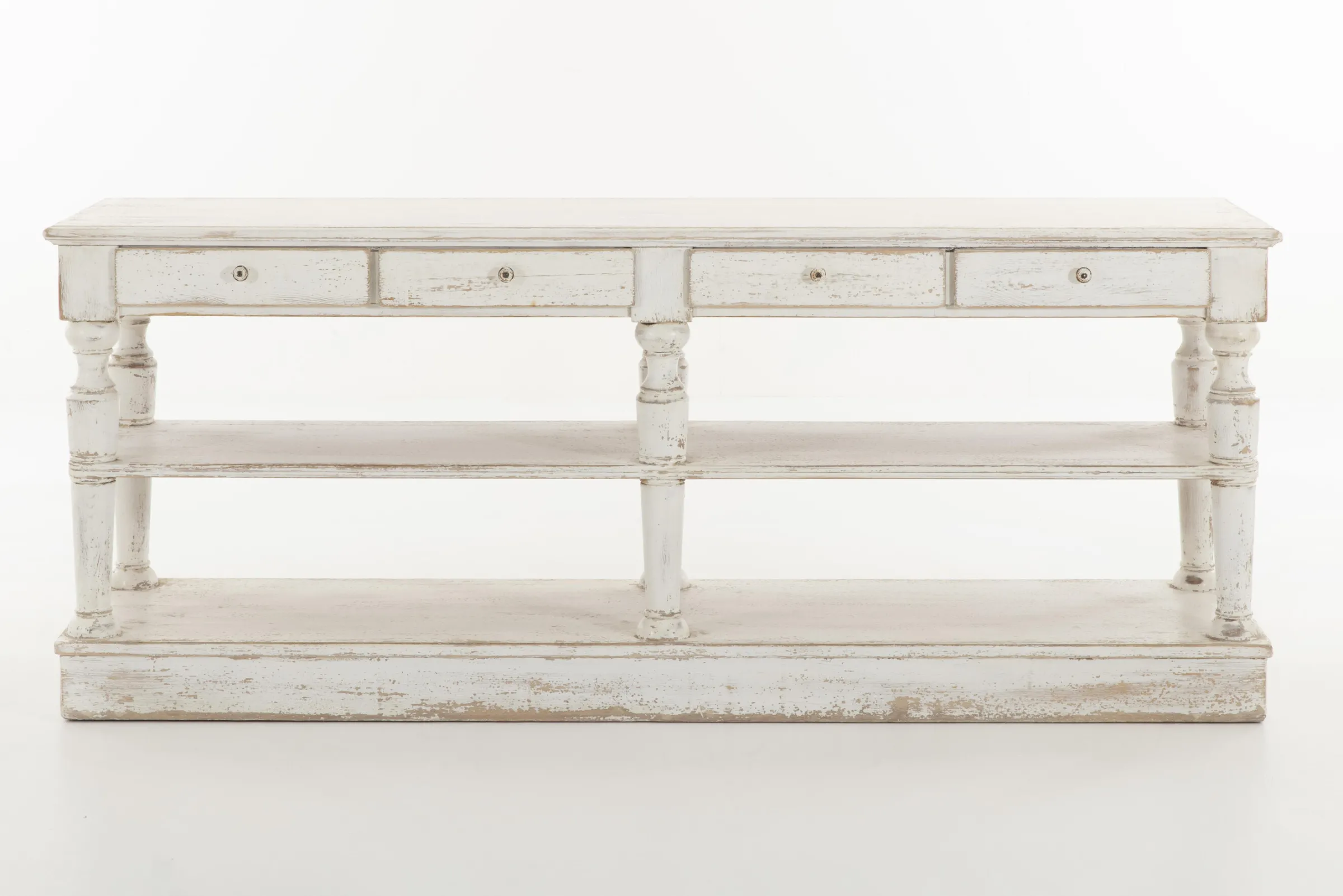 Flamant Henrice, Consoletafel, 3 Niveaus, 4 Laden, Antieke Afwerking^ Koffie Tafels