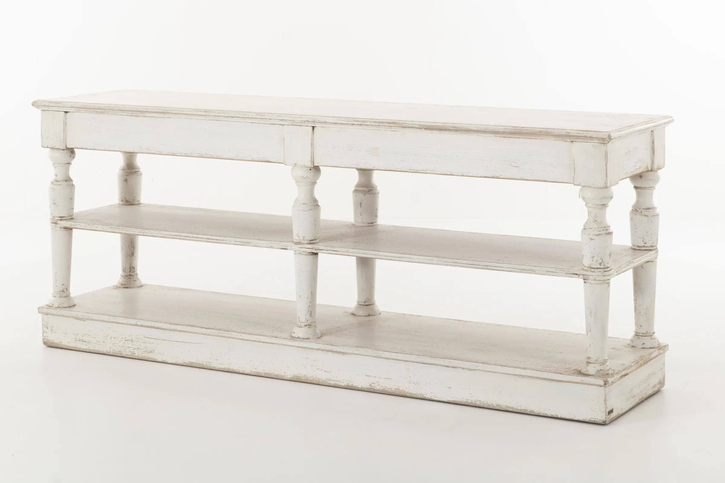 Flamant Henrice, Consoletafel, 3 Niveaus, 4 Laden, Antieke Afwerking^ Koffie Tafels