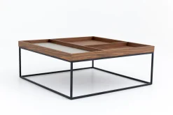 Flamant Jalon, Salontafel, Vierkant, Hout En Metaal^ Koffie Tafels