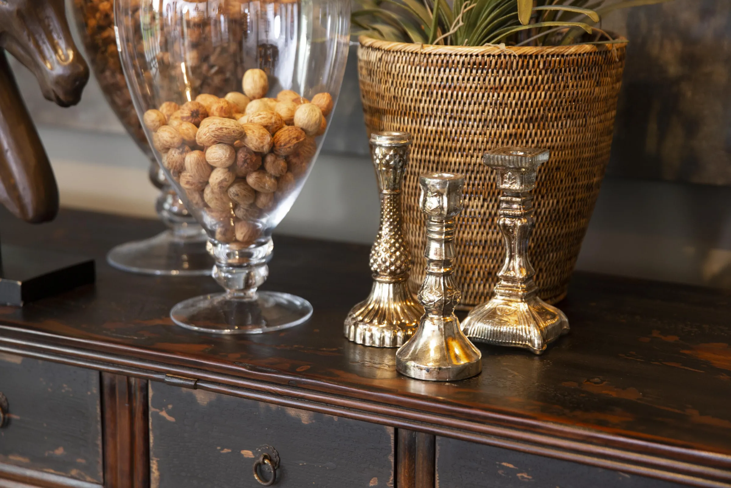 Flamant Kummen, Kandelaar, Kwikglas^ Decoratie