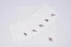 Flamant Lavendel, Servet, Borduurwerk, Set Van 6^ Eetkamer- En Keukentextiel