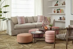 Flamant Lucas, Poef, Draaibaar, O 60, Roze^ Banken