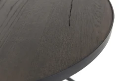 Flamant Madison, Bijzettafel, Eiken En Metaal, Rond, 60 Cm, Donkerbruin^ Koffie Tafels