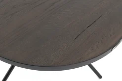 Flamant Madison, Bijzettafel, Eiken En Metaal, Rond, 60 Cm, Donkerbruin^ Koffie Tafels