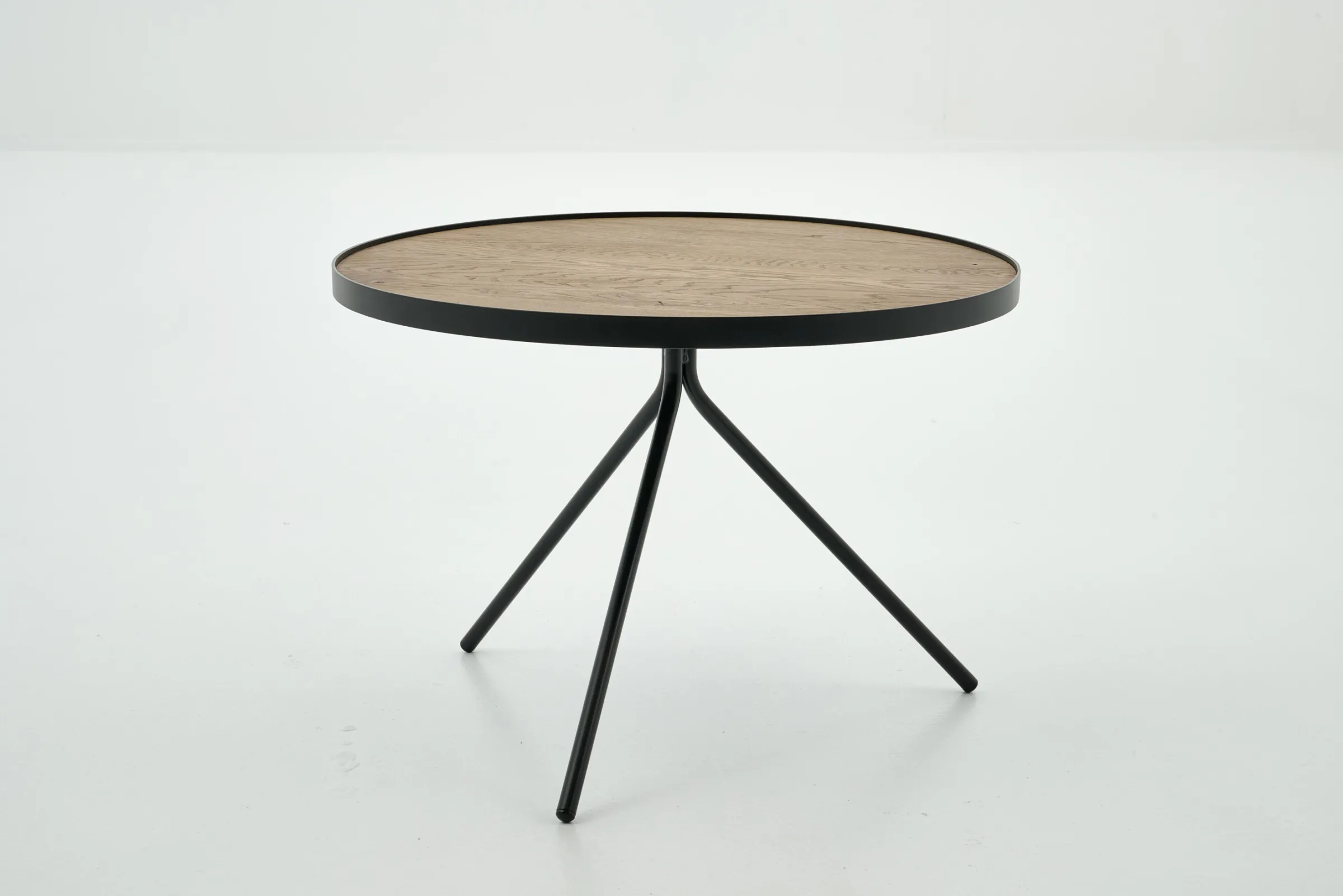Flamant Madison, Bijzettafel, Eiken En Metaal, Rond, 60 Cm, Lichtbruin^ Koffie Tafels