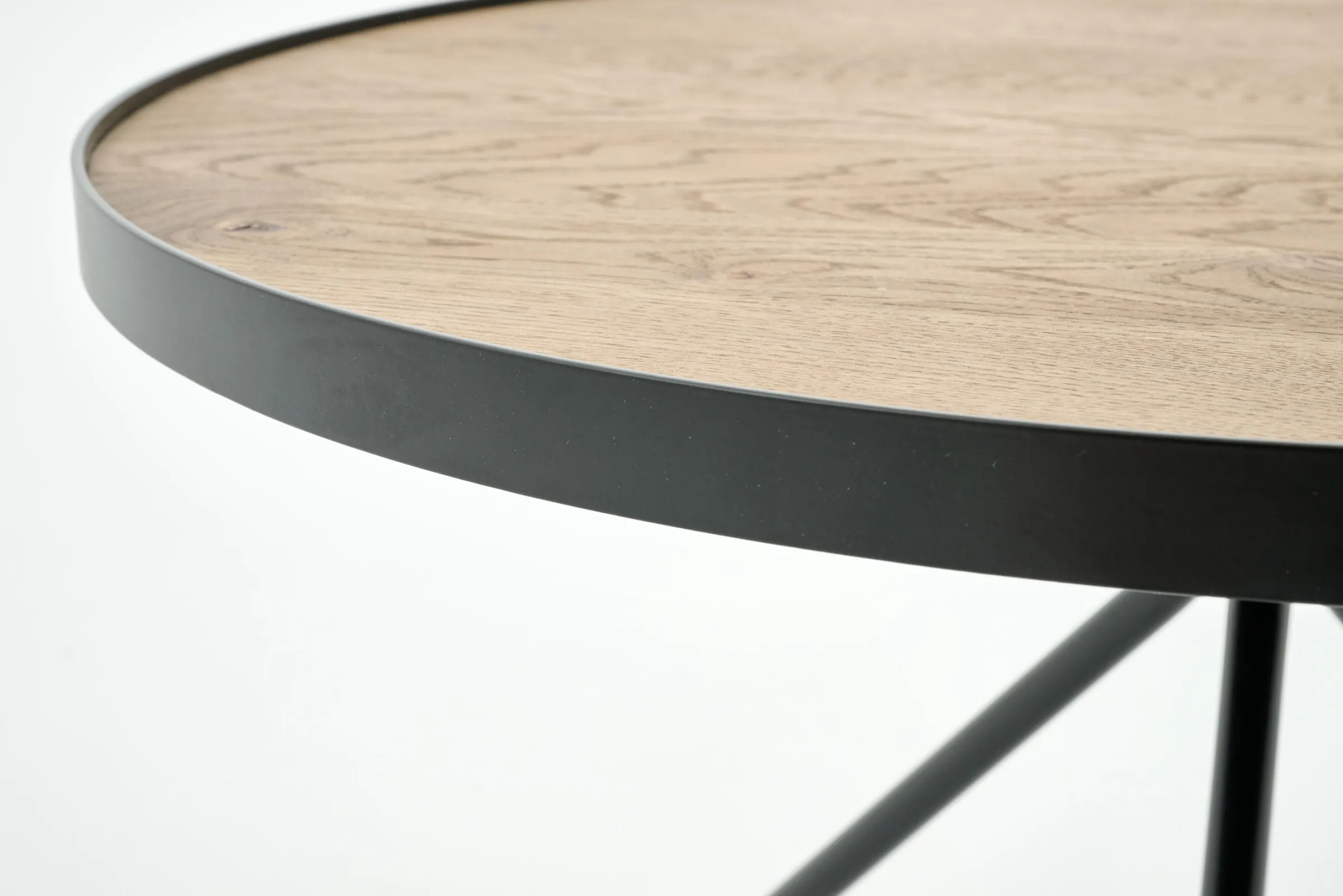 Flamant Madison, Bijzettafel, Eiken En Metaal, Rond, 60 Cm, Lichtbruin^ Koffie Tafels