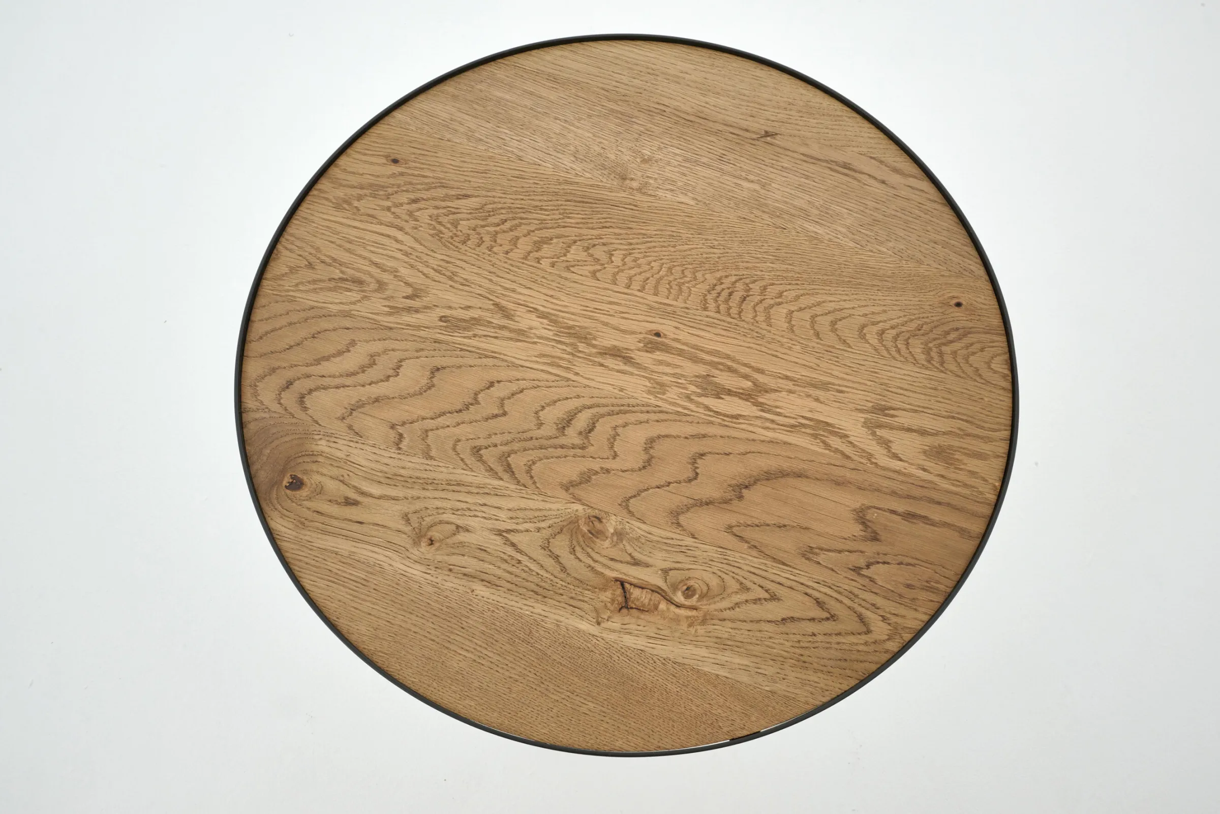 Flamant Madison, Bijzettafel, Eiken En Metaal, Rond, 60 Cm, Lichtbruin^ Koffie Tafels