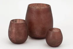 Flamant Malea, Theelichthouder, Glas, Bordeauxrood, S^ Decoratie