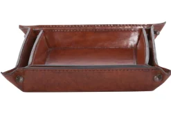 Flamant Manhattan, Dienblad, Bruin Leer, L^ Accessoires