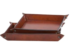 Flamant Manhattan, Dienblad, Bruin Leer, L^ Accessoires