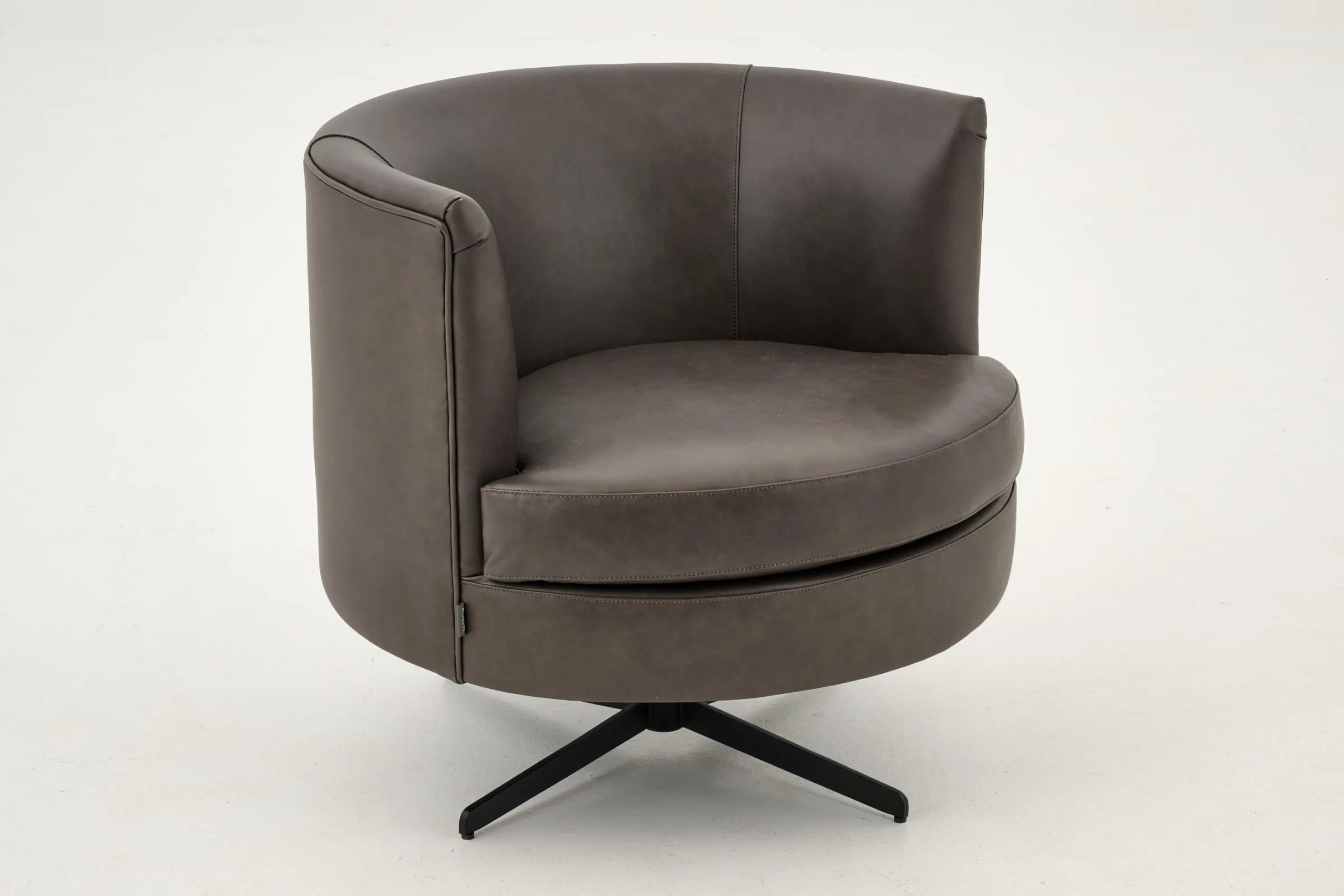 Flamant Marchetti, Fauteuil, Leer Zwart, Draaibaar^ Banken
