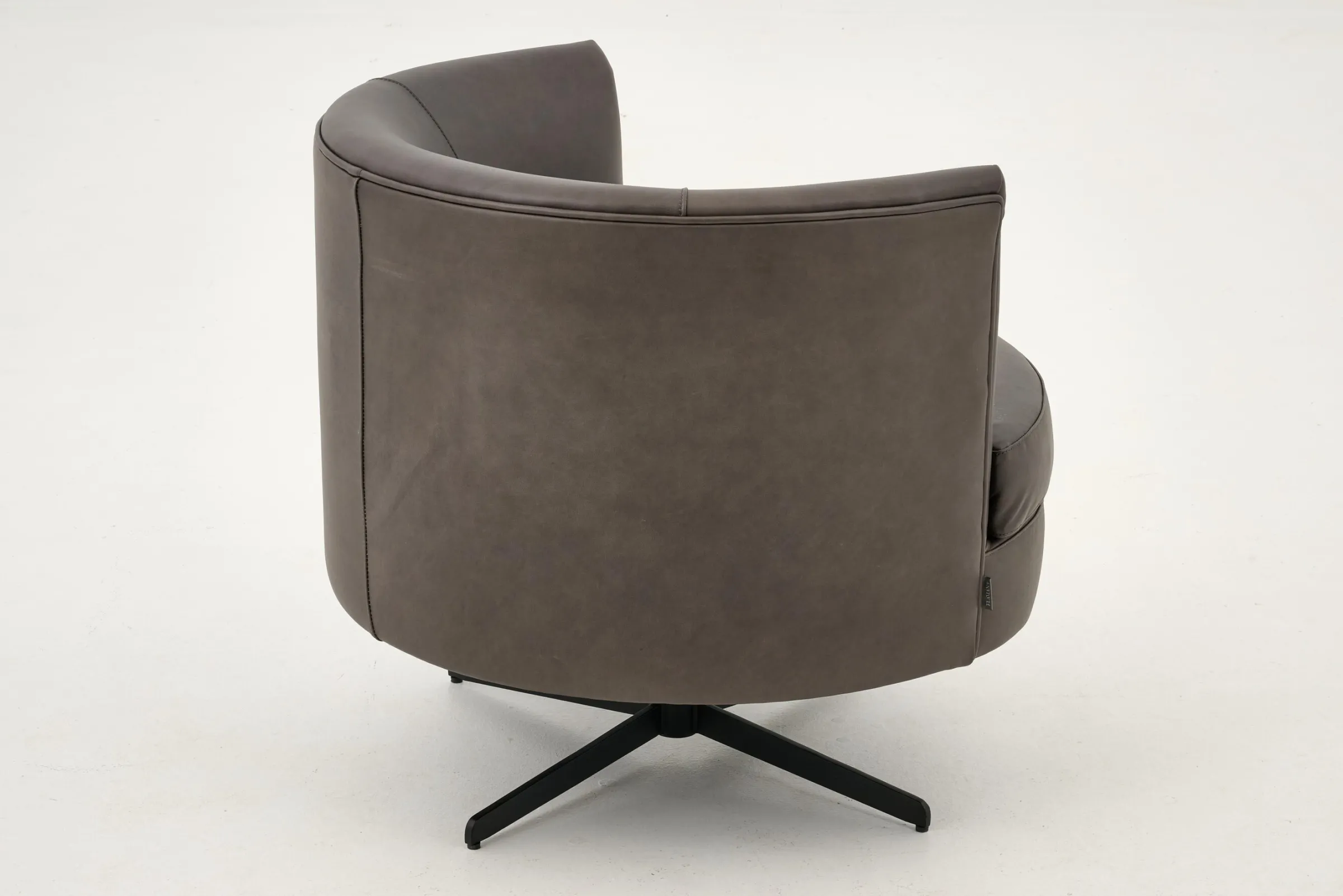Flamant Marchetti, Fauteuil, Leer Zwart, Draaibaar^ Banken