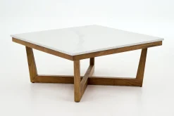 Flamant Marnix, Salontafel, Eiken En Steen, 90X90^ Koffie Tafels