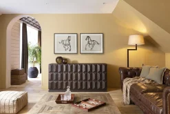 Flamant Martha, Staande Lamp, Bruin/Zwart, Messing^ Verlichting