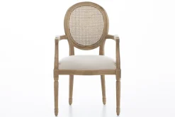 Flamant Medy, Fauteuil, Eiken, Natuurlijk Linnen^ Stoelen