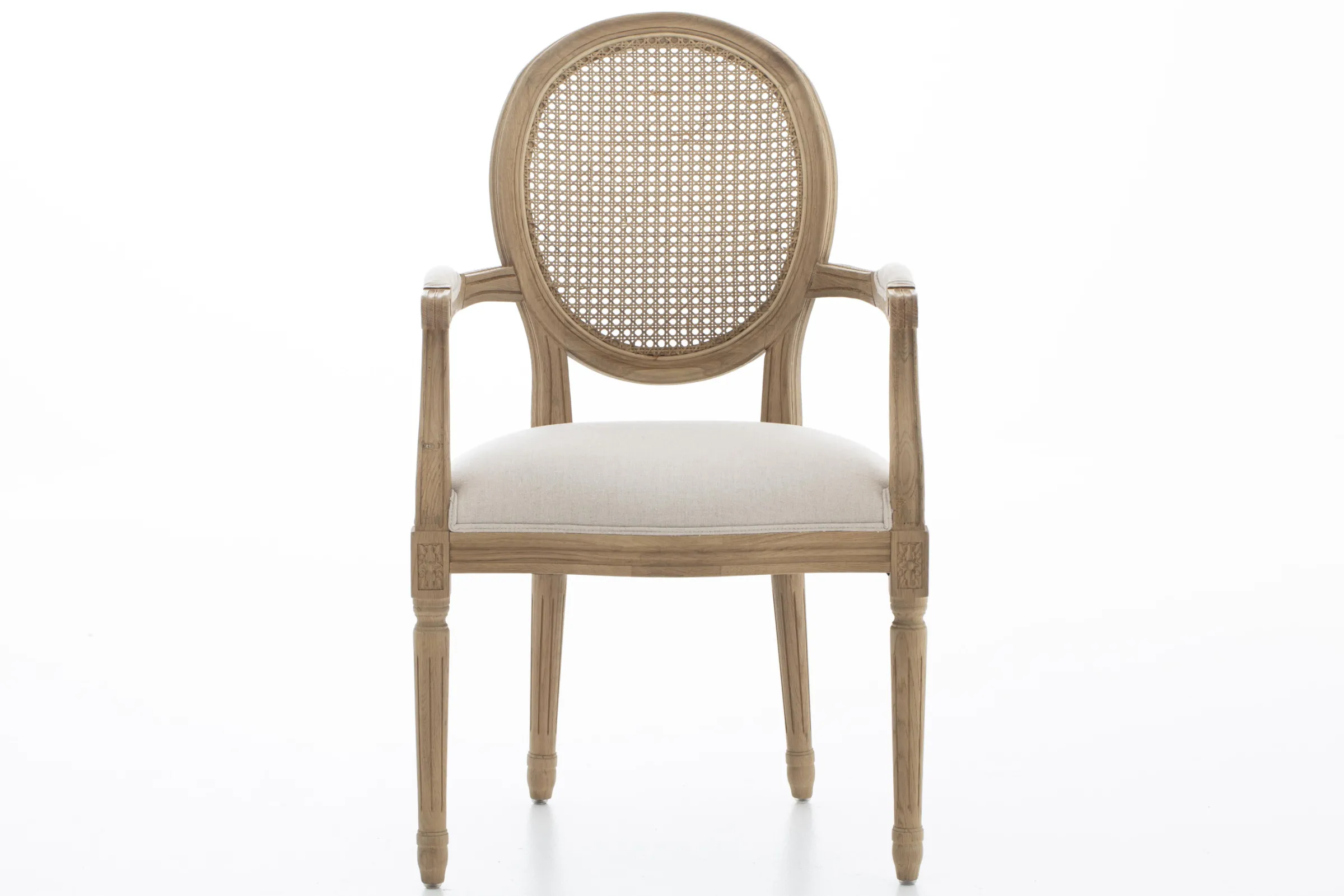 Flamant Medy, Fauteuil, Eiken, Natuurlijk Linnen^ Stoelen