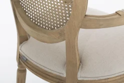 Flamant Medy, Fauteuil, Eiken, Natuurlijk Linnen^ Stoelen