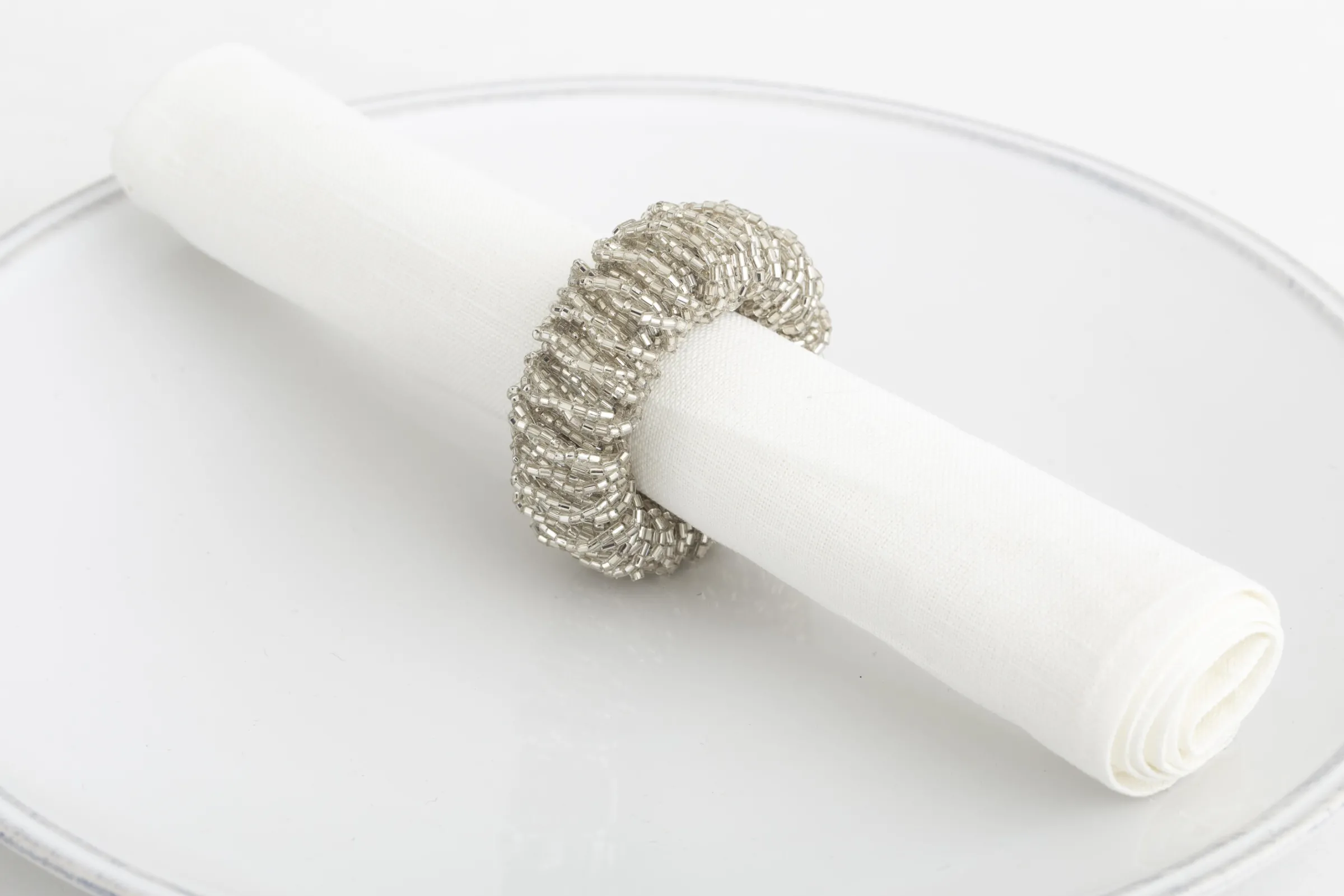 Flamant Meina, Servetring, Kralen, Zilver^ Accessoires