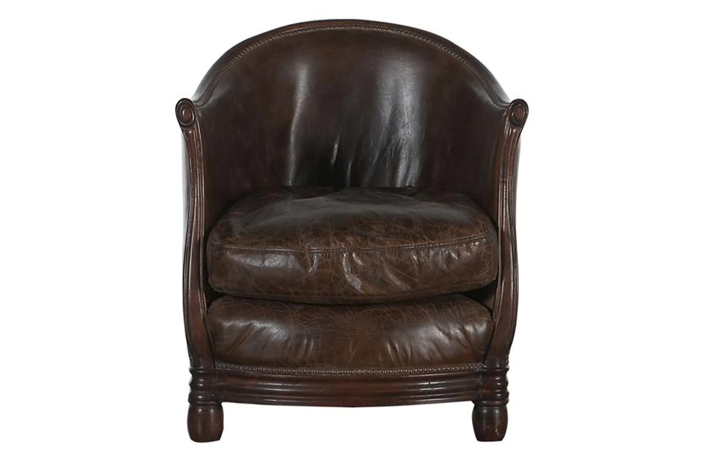 Flamant Melbury, Club Fauteuil, Donkerbruin, Leer^ Banken