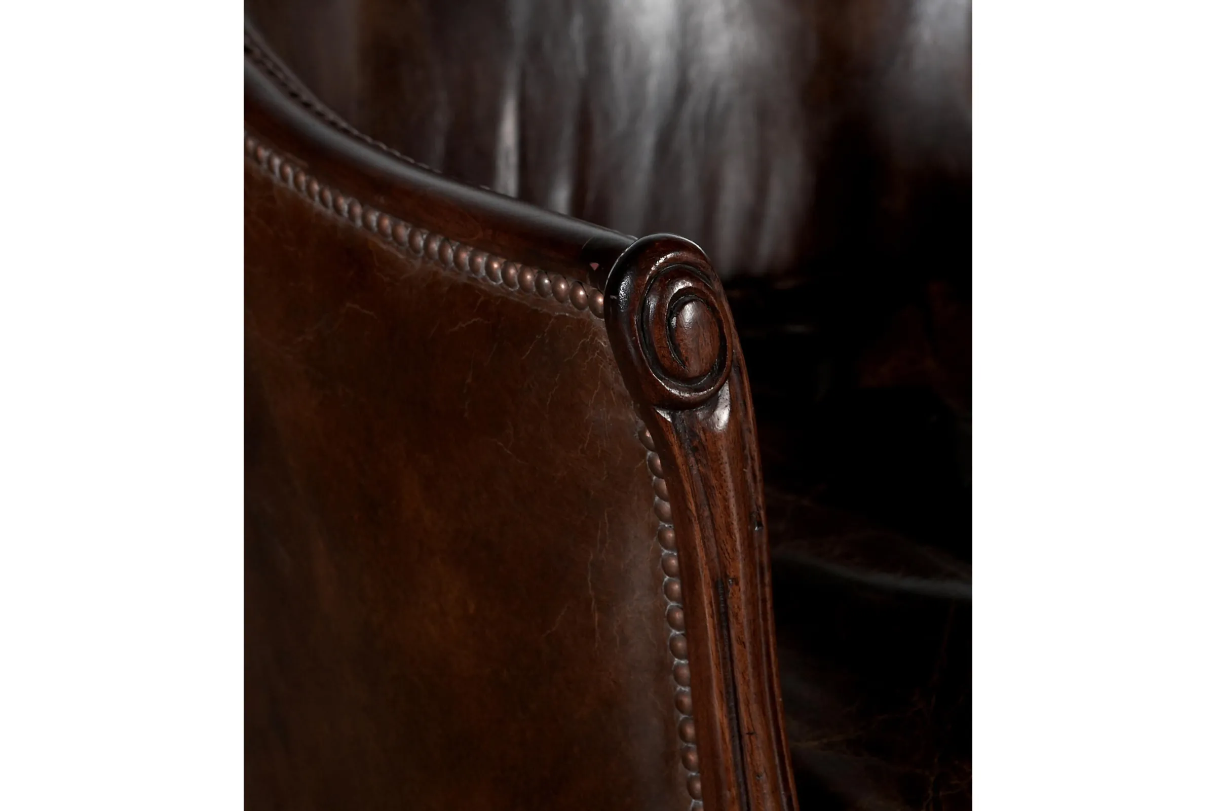 Flamant Melbury, Club Fauteuil, Donkerbruin, Leer^ Banken