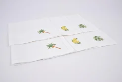 Flamant Mimosa, Servet, Borduurwerk, Set Van 6^ Eetkamer- En Keukentextiel