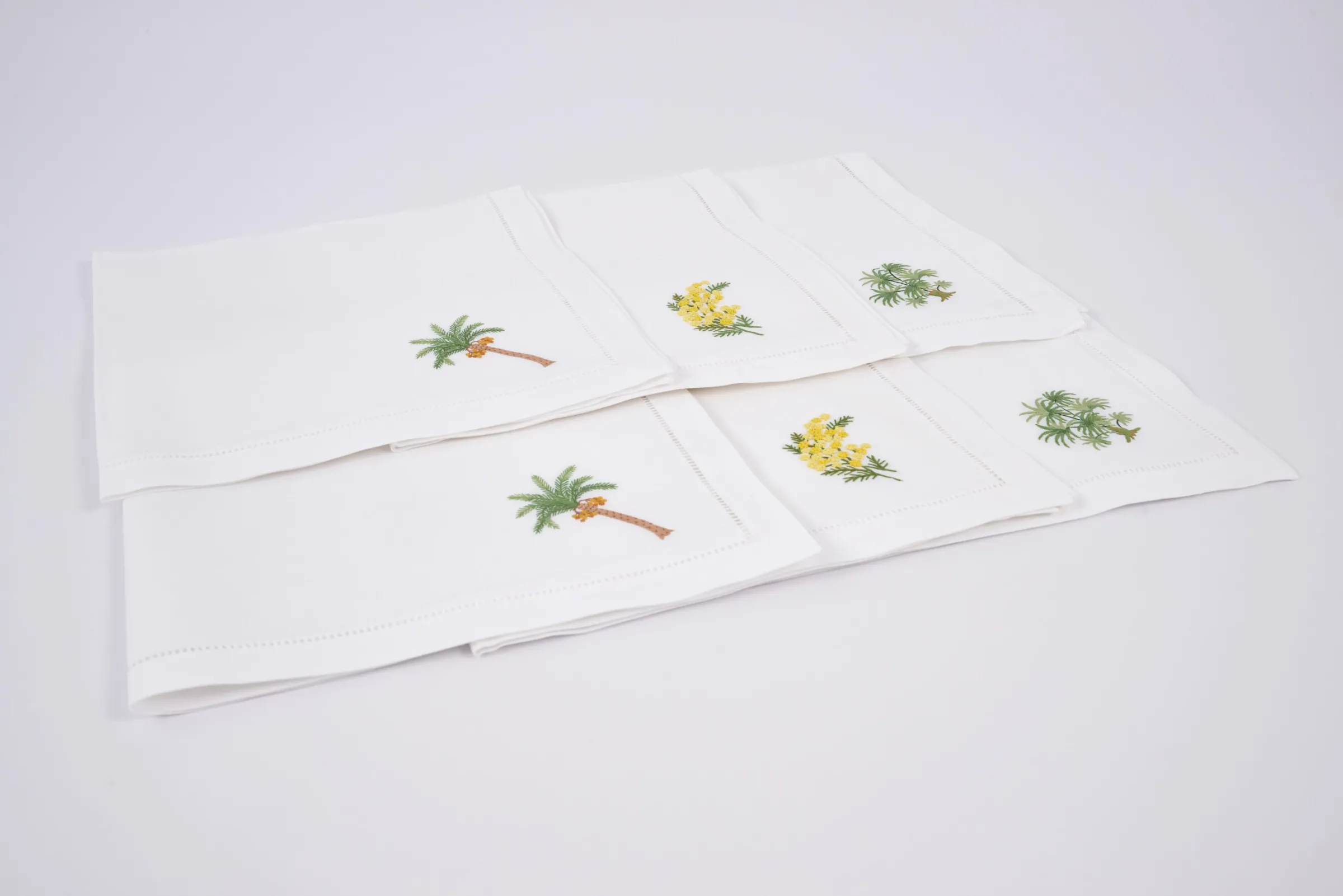 Flamant Mimosa, Servet, Borduurwerk, Set Van 6^ Eetkamer- En Keukentextiel