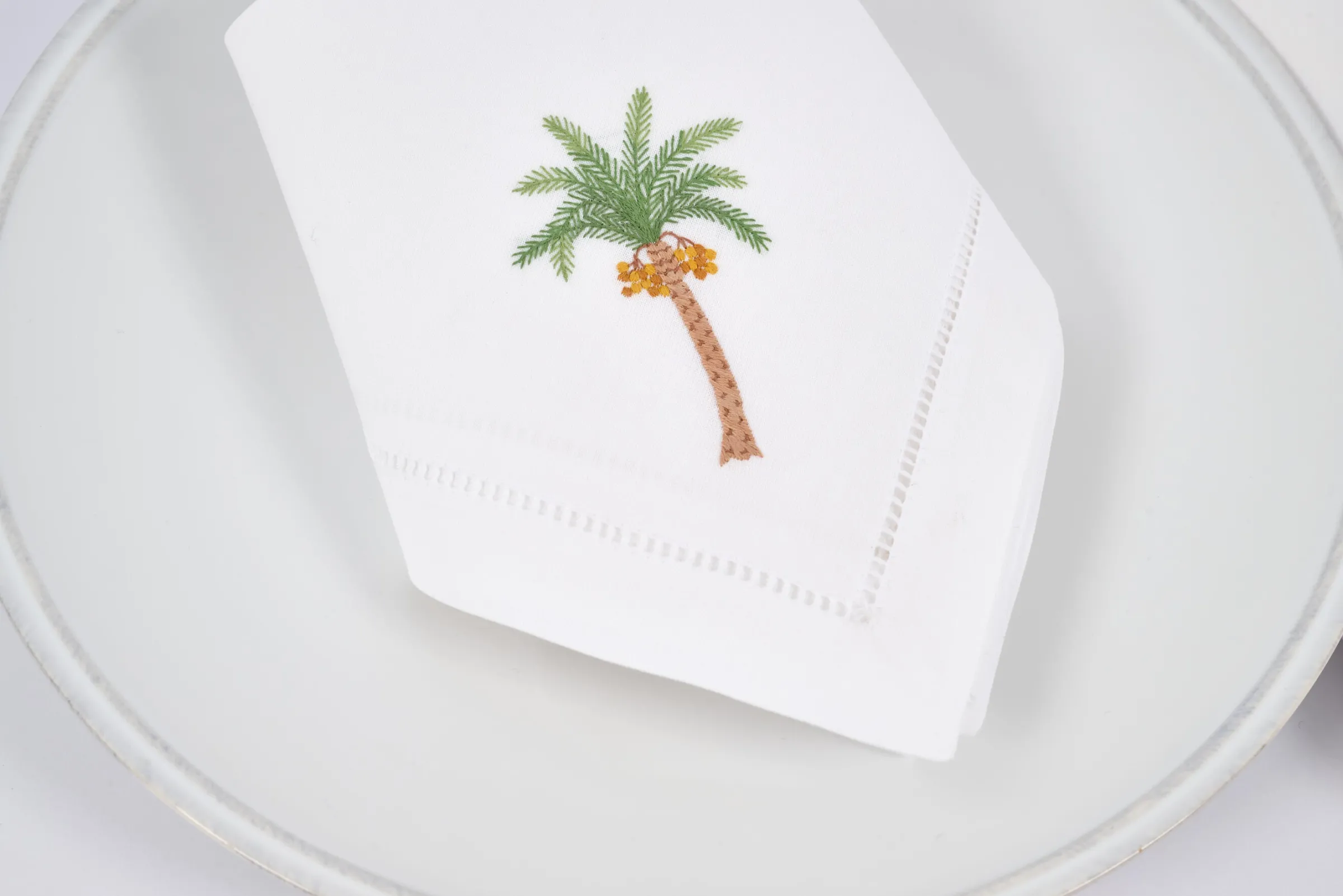 Flamant Mimosa, Servet, Borduurwerk, Set Van 6^ Eetkamer- En Keukentextiel