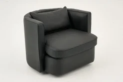 Flamant Nelia, Fauteuil, Leer Zwart, Draaibaar^ Banken