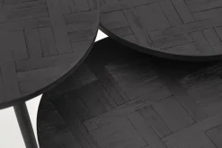 Flamant Robyn, Bijzettafel, Teruggewonnen Teak, Rond, Set Van 3^ Koffie Tafels