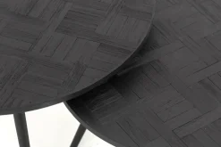 Flamant Robyn, Salontafel, Teruggewonnen Teak, Rond, Set Van 2^ Koffie Tafels