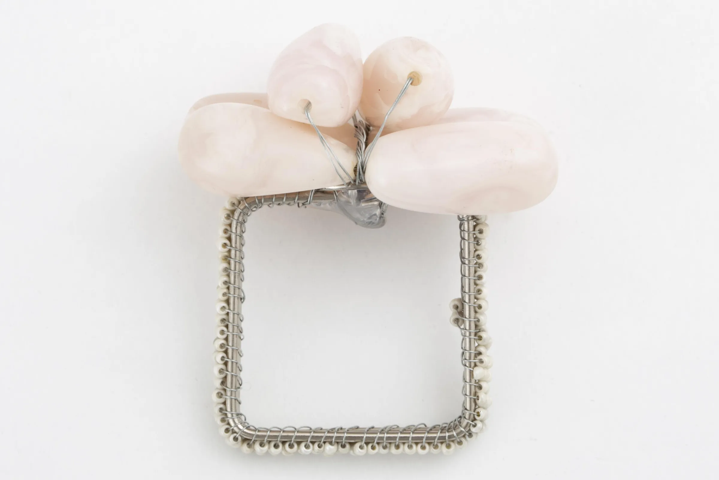 Flamant Tina, Servetring, Kralen, Wit^ Moederdag